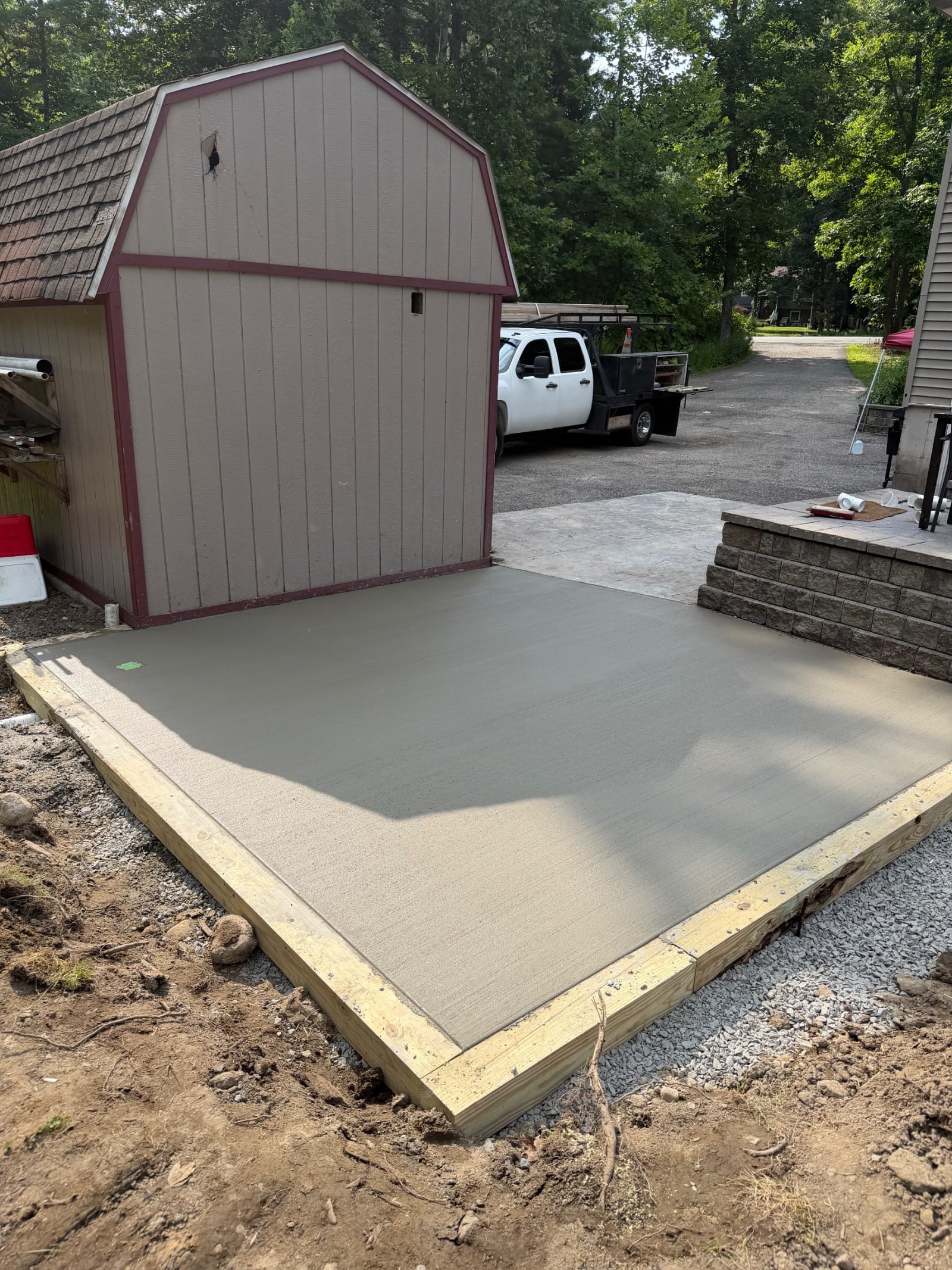 Shed pad on gravel base by Legacy Concrete, Poughkeepsie